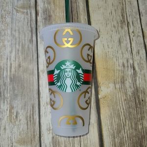 Starbucks reusable Venti cup Gucci themed